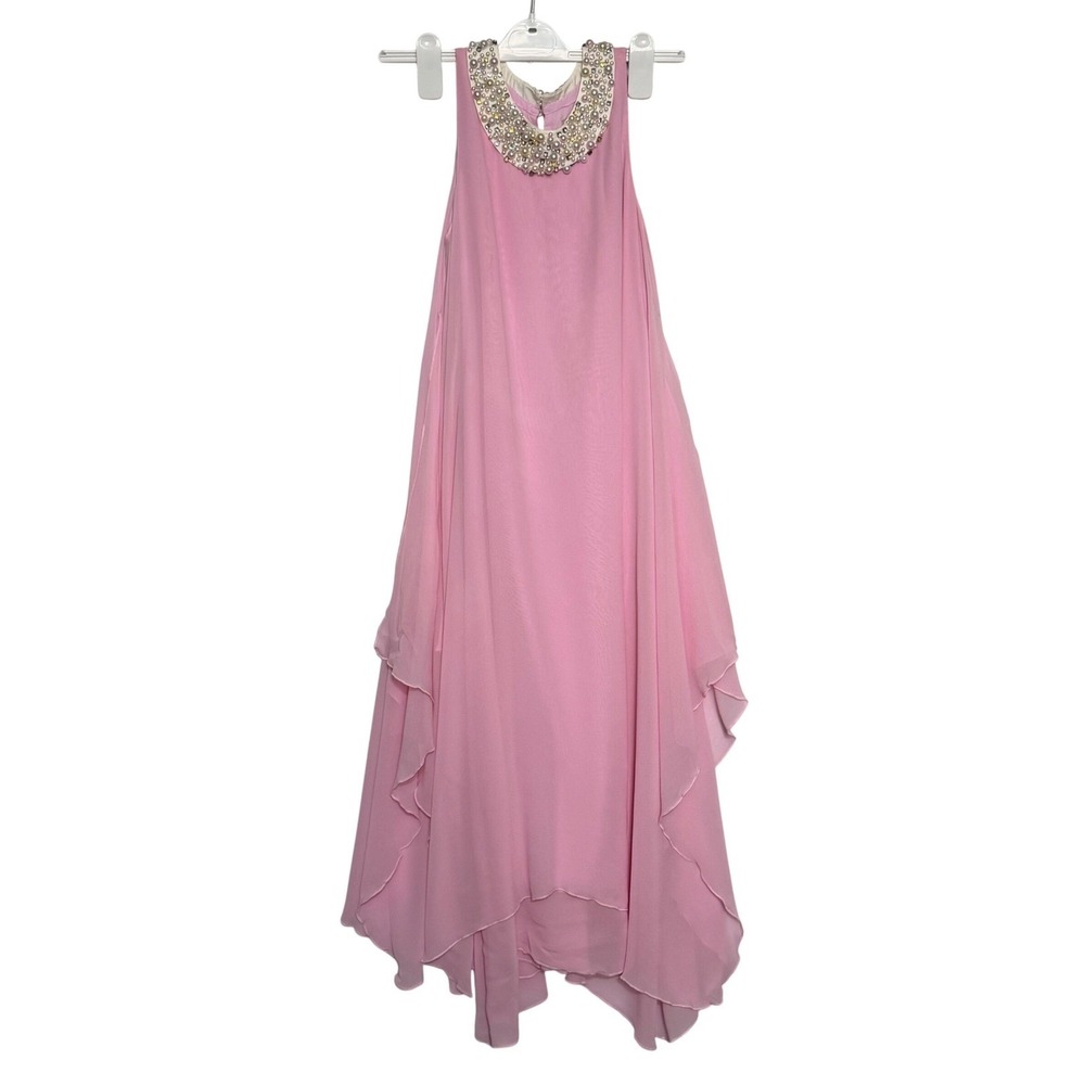 Junior Gaultier Pink Embellished Chiffon Dress – Size‎ 14